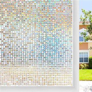 Window Privacy Film Stained Glass Window Film, Mosaic Rainbow
